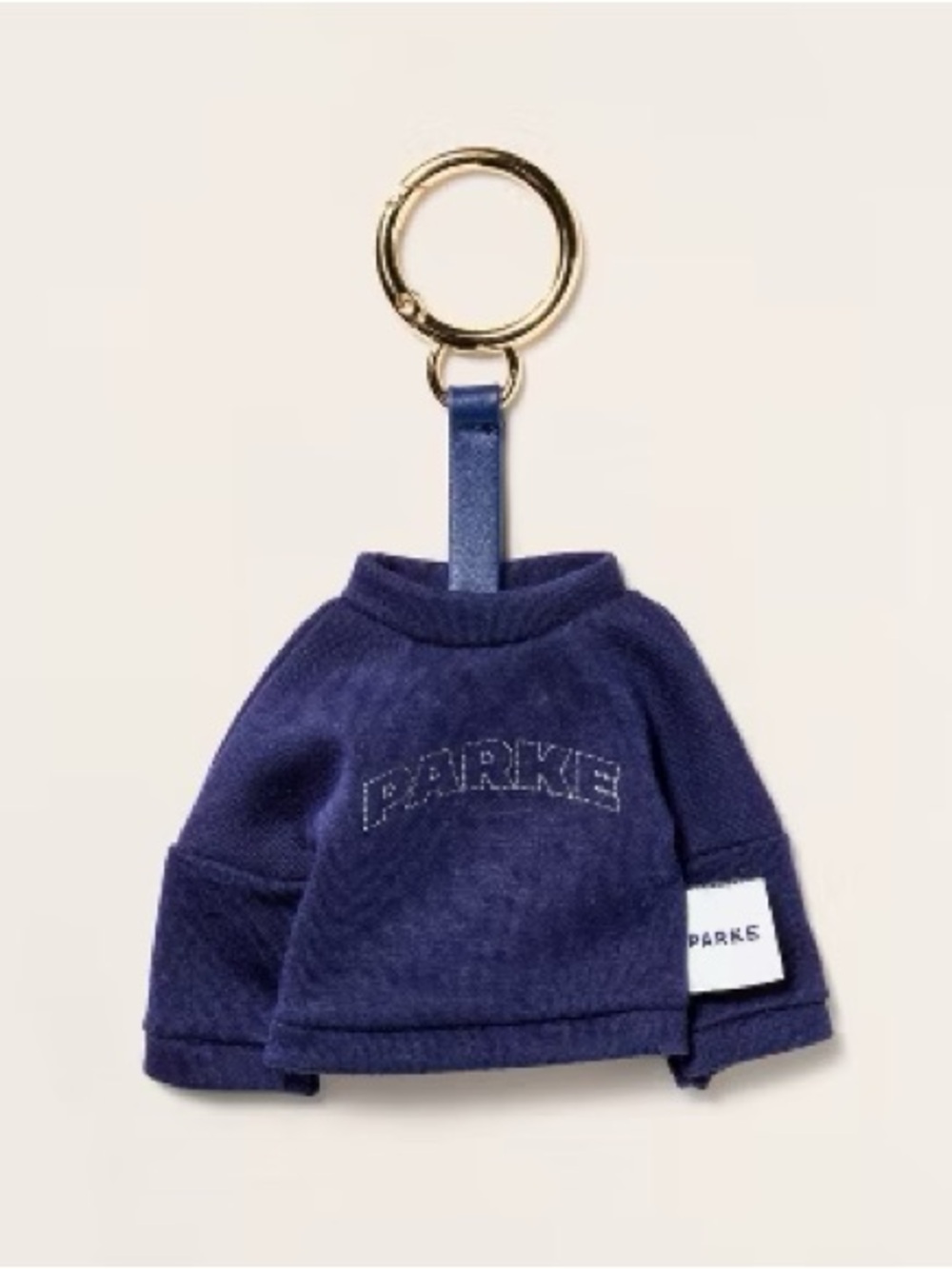 NWT Parke x Target Navy Mini Sweatshirt Keychain with Gold Ring SOLD OUT